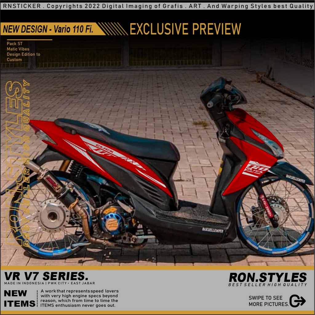 V7 Cutting Striping Vario 110 fi Stiker Vario 110 fi Striping Variasi Vario old new design copy transparan mode