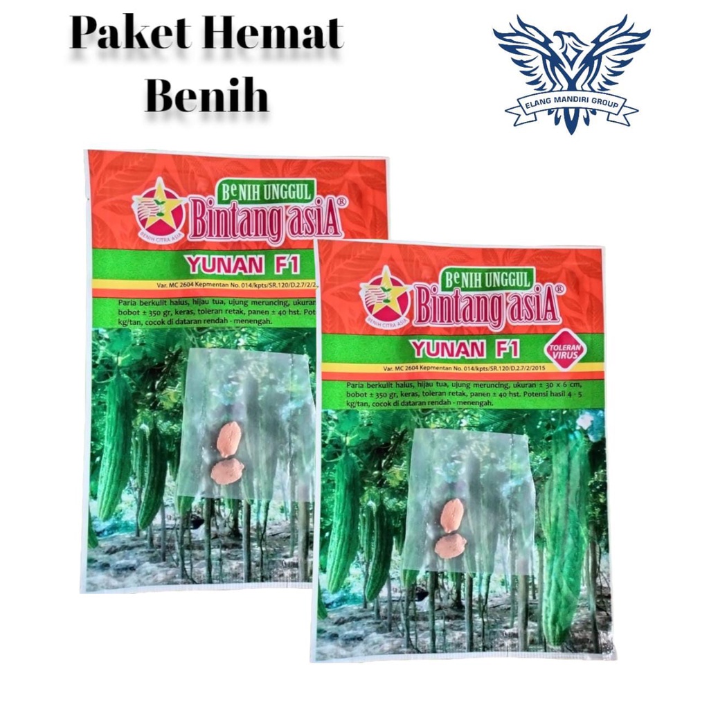 Repack 2000an Benih Bibit PARIA YUNAN F1 SUPER HEMAT isi 2 butir PARE Berkulit Halus Bintang asia 100% Original Cocok untuk pekarangan