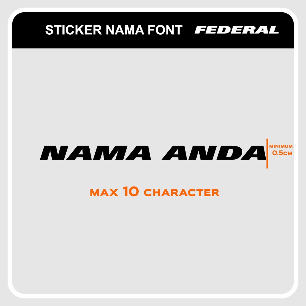 CUTTING STICKER CUSTOM / CUTTING STICKER SEPEDA / STIKER FEDERAL BIKE FONT / STICKER FEDERAL BIKE FO