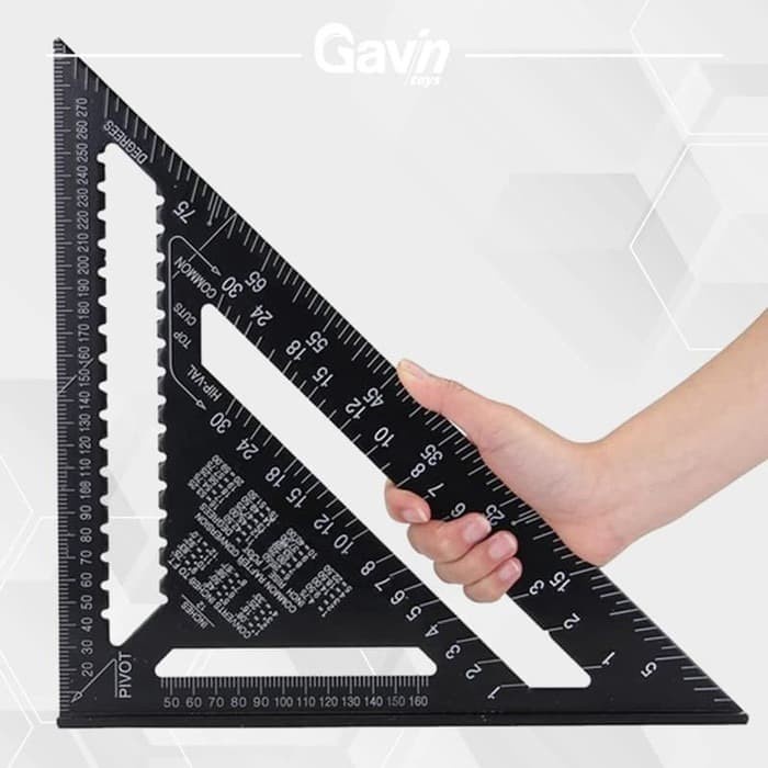 

Speed Square 12 Inch Black 30Cm Penggaris Segitiga Woodworking Premium