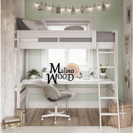 Loft bed kayu ranjang tempat tidur minimalis dipan divan kayu variasi set kamar LF-06