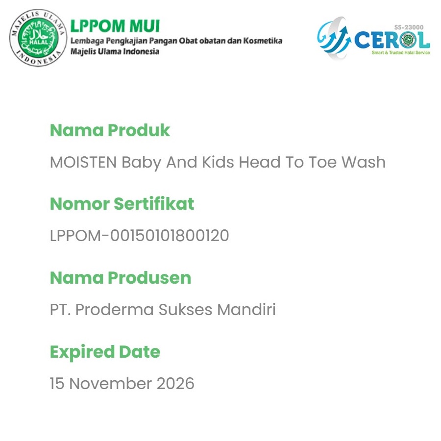 Moisten 100ml Baby and Kids Head to Toe Wash Sabun Sampo Bayi dan Anak