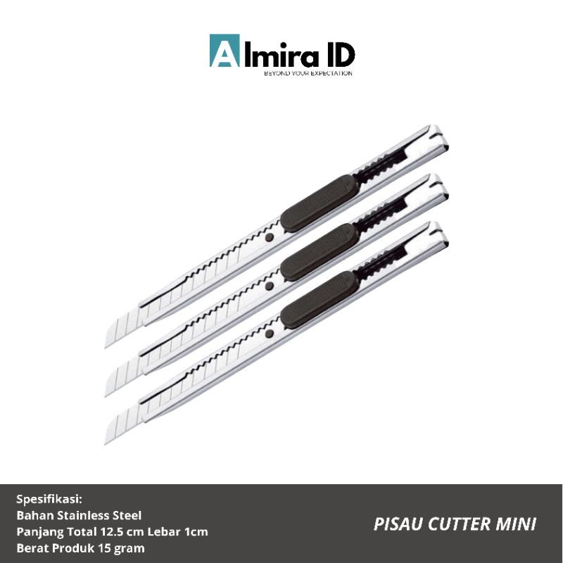 

[COD] Pisau Cutter Besi Mini 12.5 cm - Pisau Cutter Stainless