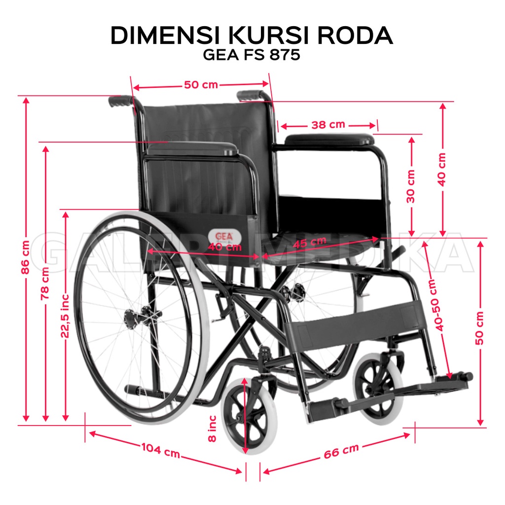 Kursi Roda GEA FS 875 / FS875 / FS-875 - Kursi Roda Rumah Sakit