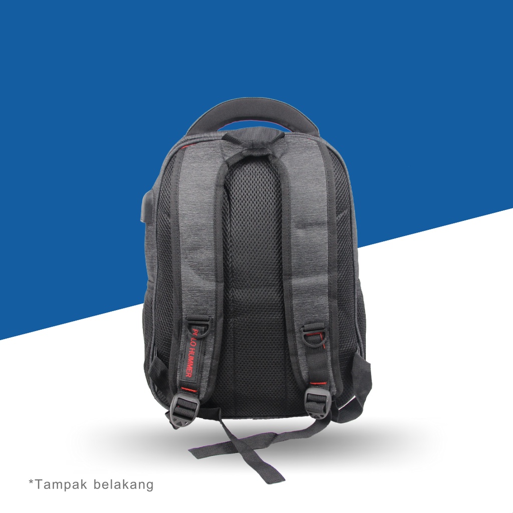 Tas Ransel Laptop Pria Kantor Backpack Import Polo Hummer 71015