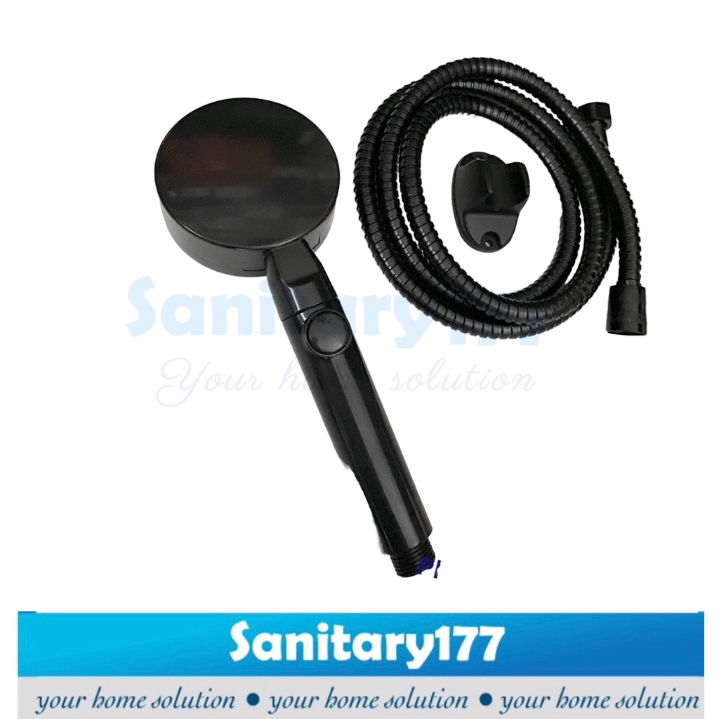 Handshower 5in1 hitam 07-semprotan air mandi on off button stop hand shower black 5 fungsi kepala head