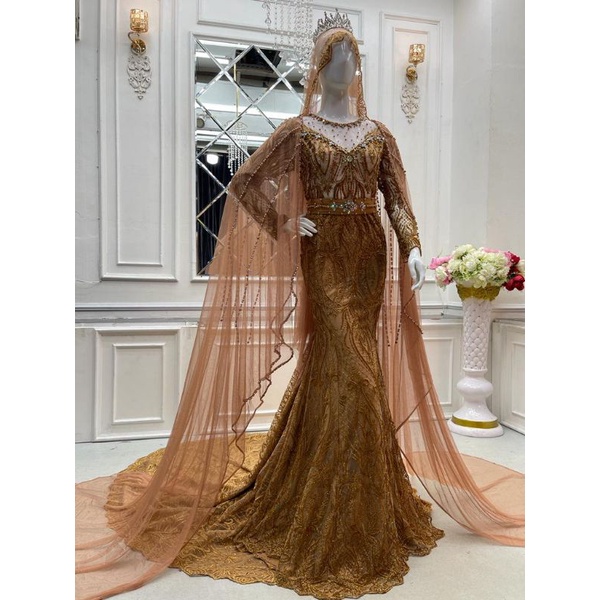 Ready kebaya pengantin span duyung full Payet ada ekor)