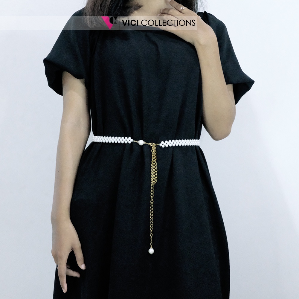 Ikat Pinggang Motif Pearl Belt Mutiara Casual Aksesoris Fashion Wanita IP01