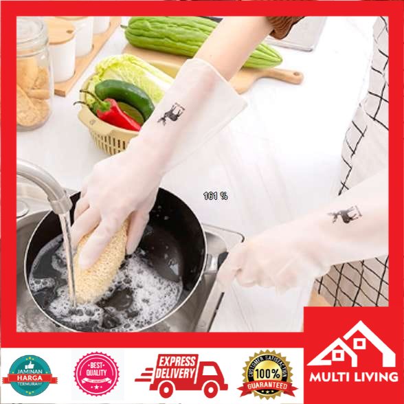 Sarung Tangan DAPUR Cuci Piring 1 pasang Sarung tangan Karet Latex Anti Air Anti Sobek Sarung Tangan Serba Guna