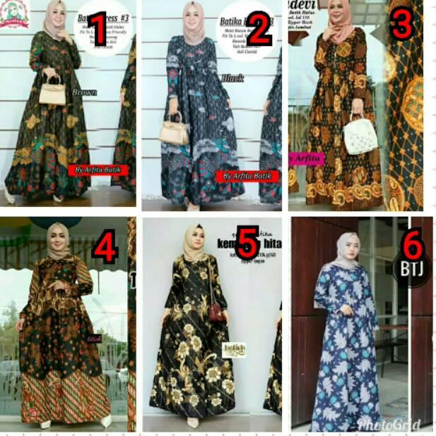 S35 GAMIS BATIK JUMBO BAJU GAMIS BATIK WANITA-GAMIS SYARI-GAMIS BATIK KOMBINASI-DRESSBATIKWANITA- FL