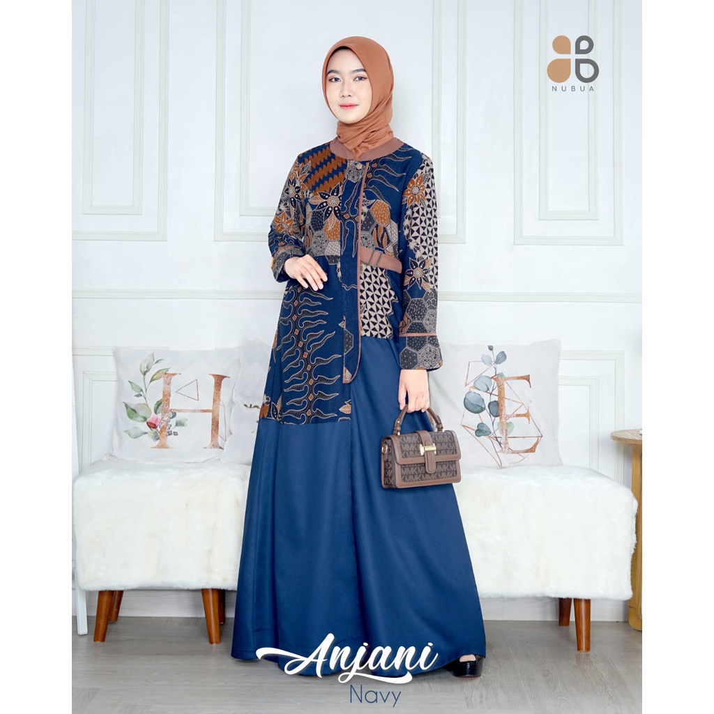 ( COD ) Gamis Fashion Wanita Nubua Anjani Dress Pakaian Muslim Wanita