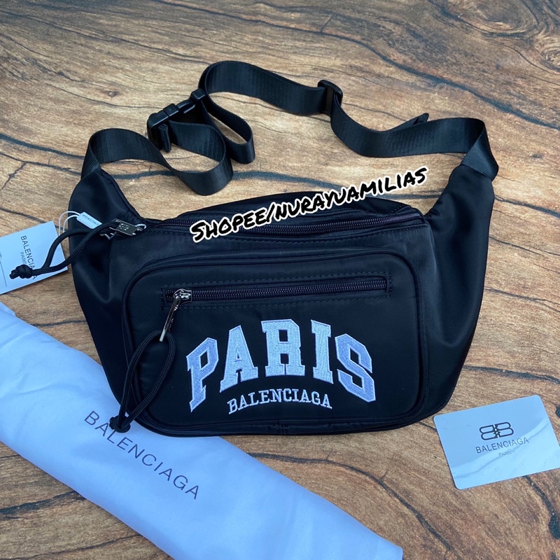 Tas Waistbag balenciaga Paris import bordir tas selempang pria wanita branded import