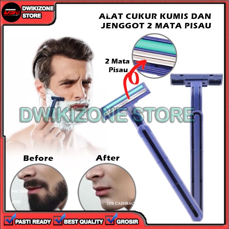 [GROSIR] ALAT CUKUR CUKURAN KUMIS JENGGOT 2 MATA PISAU BULU KEMALUAN KETIAK RAMBUT KAKI SERBAGUNA RAZOR DOUBLE BLADE