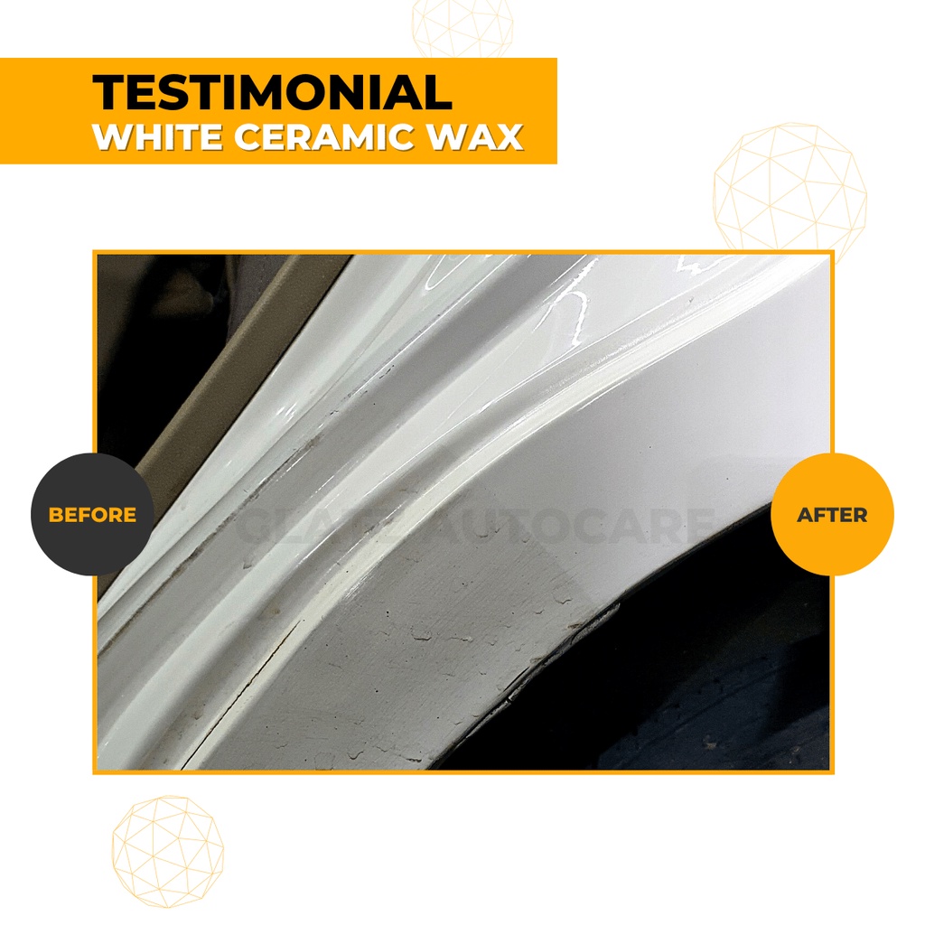 Pengkilap Bodi Mobil Putih Permanent Efek Daun Talas GLATZ White Ceramic Wax Perawatan Lengkap