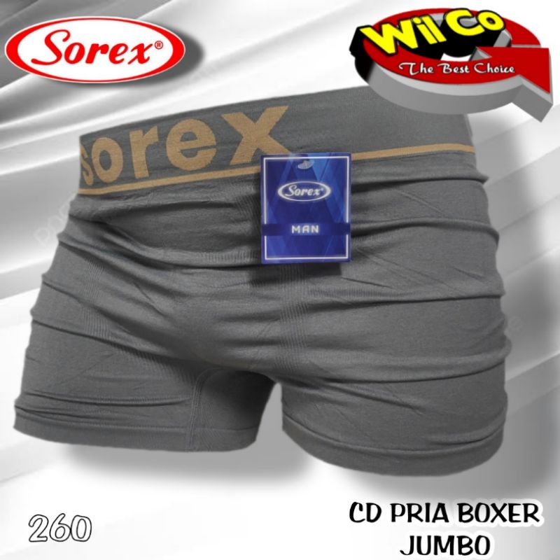 K260D - (DIJUAL PER 2 Pcs) CELANA DALAM PRIA CD BOXER JUMBO PAKAIAN DALAM SEAMLESS SOREX  BB 75 - 100