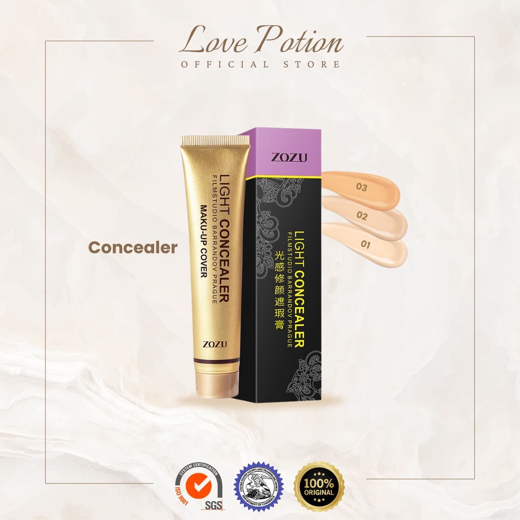 Zozu Light Concealer Foundation Cair Tahan Air Untuk Makeup Wanita