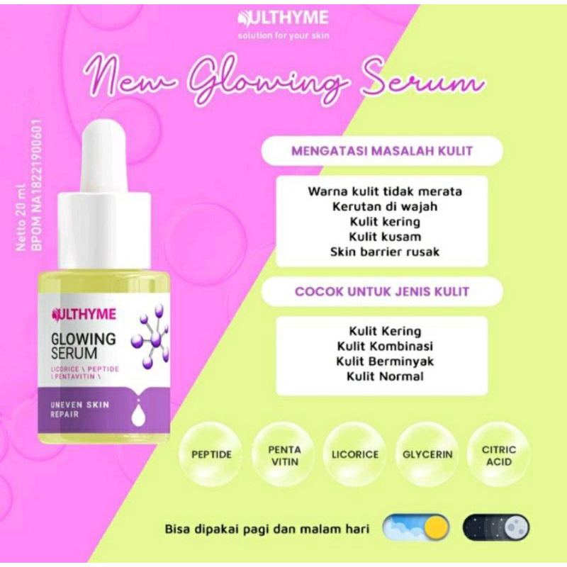 Ulthyme Serum Glowing | Serum Melano | Serum Retinol| Serum | Serum Acne| Serum Flek Ulthyme
