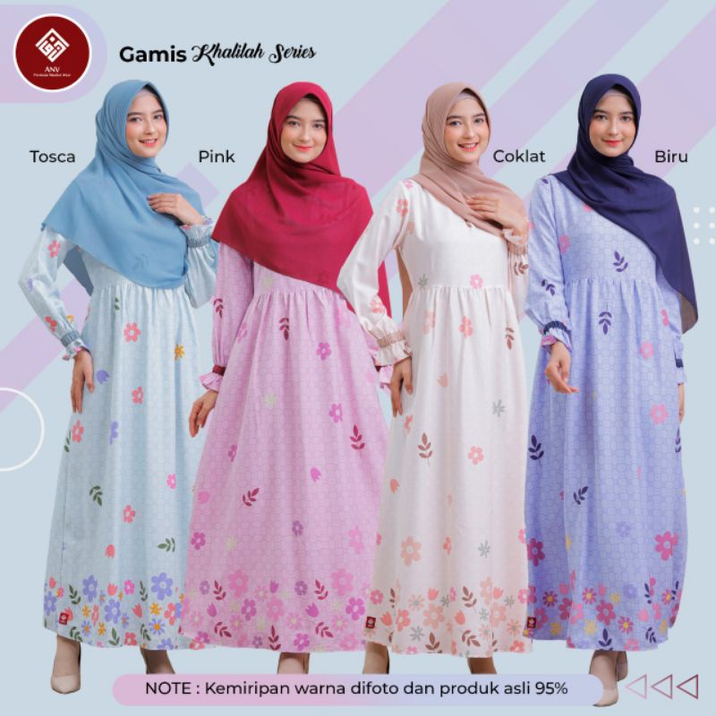 ✅️READY✅️ANV-SARIMBIT Gamis KHALILA by ANV mulai usia 2 tahun sampai dewasa XXL