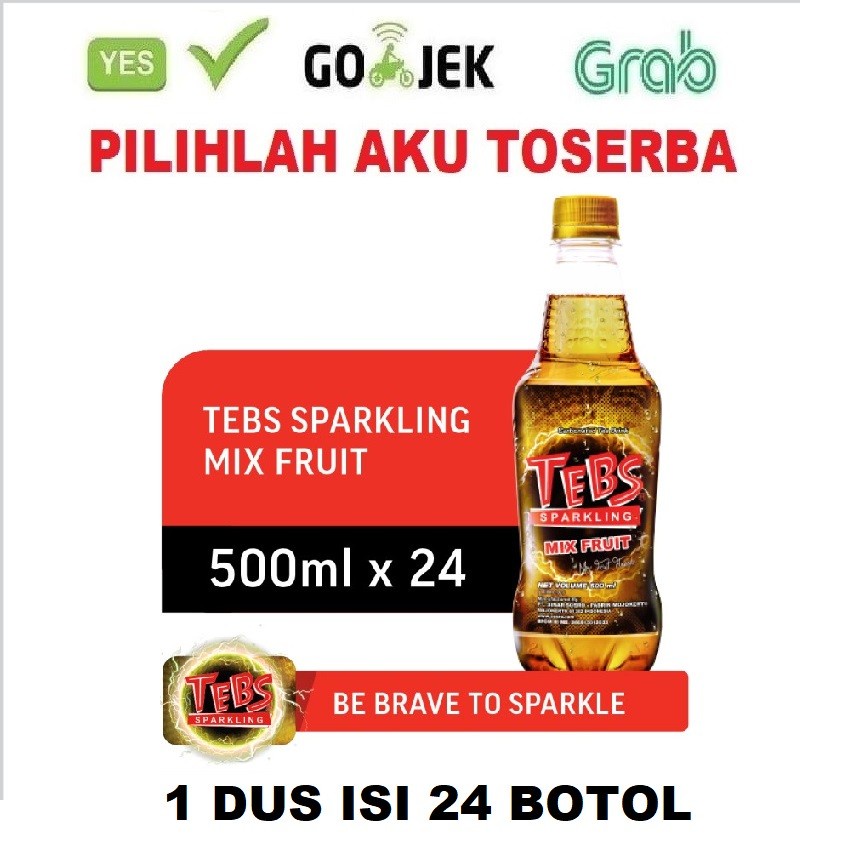 TEBS Sparkling Soda PET 500 ml - ( HARGA 1 DUS ISI 24 botol )