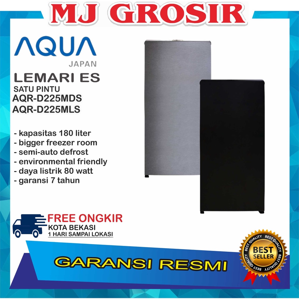 KULKAS AQUA JAPAN AQRD 225 MDS/MLS LEMARI ES 1 PINTU AQRD225MDS 225MLS