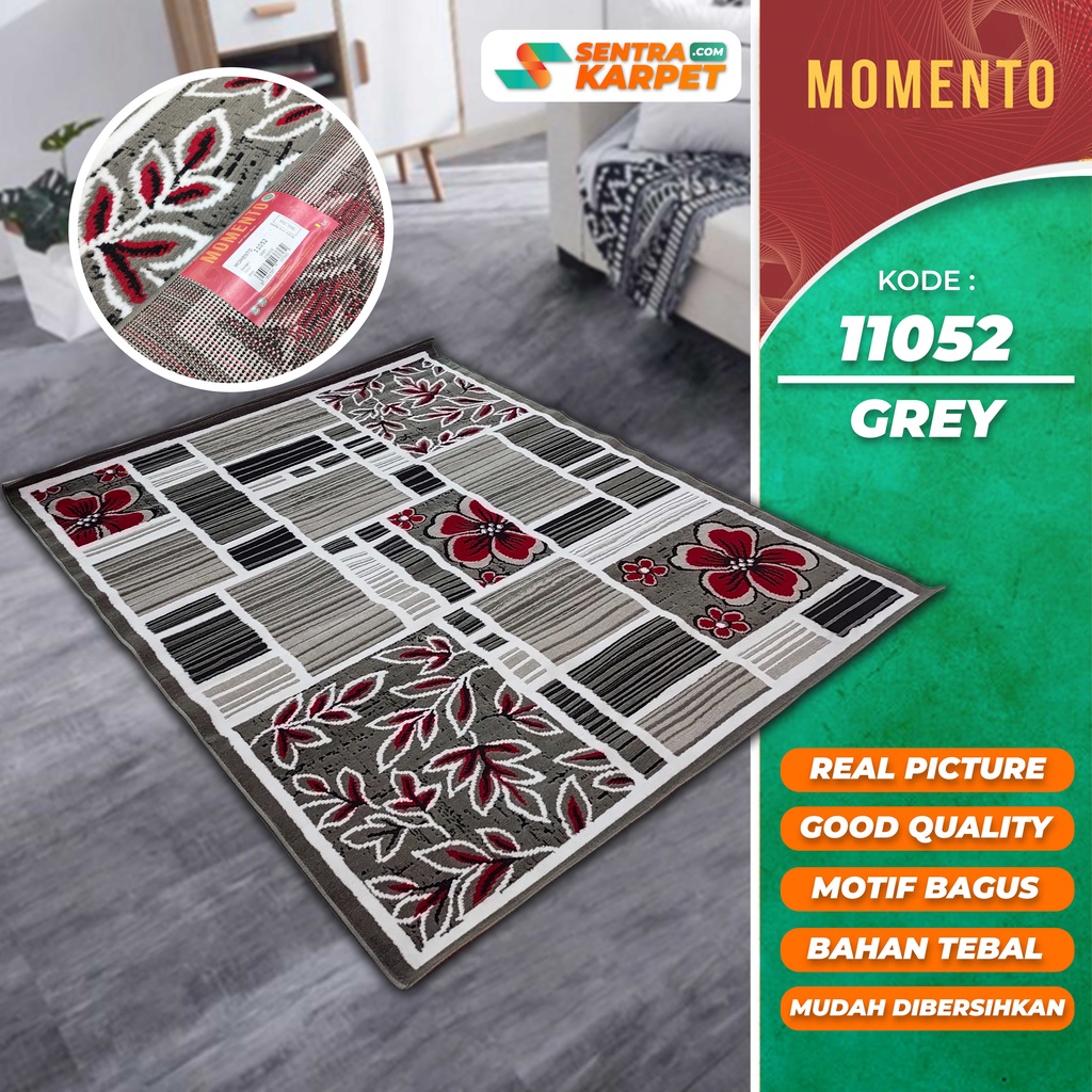 Karpet Rumah Permadani Momento 11052 Grey Ukuran 115 x 155 -Pusat Grosir Karpet
