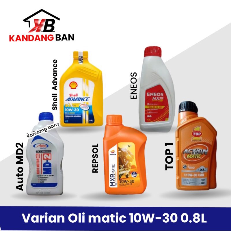 PROMO.. OLI MATIC 10W-30 0.8L BERBAGAI MERK (SHELL 10W-30 0.8L) (REPSOL 10W-30 0.8L) (AUTO MD2 10W-30 0.8L) (ENEOS NXP2 10W-30 0.8L) (TOP 1 10W-30 0.8L)