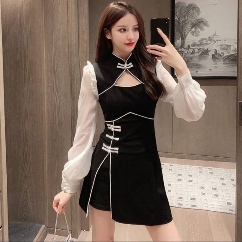 0520 / CNY Pakaian wanita import One set Lengan panjang dres pendek impor IMLEK,CNY, CHINESE NEW YEA