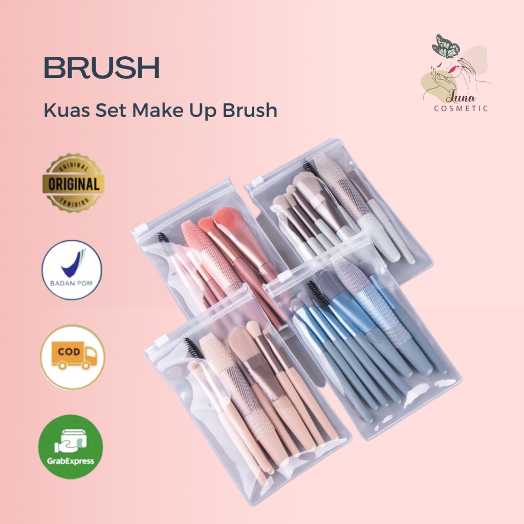 Kuas Set Make Up 8pcs Set Mini Travel MakeUp Brush halus lembut