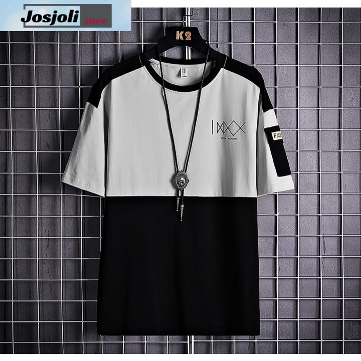 JOSJOLI_STORE/Baju Kaos CNN/Atasan Pria Dewasa Lengan Pendek/L XL