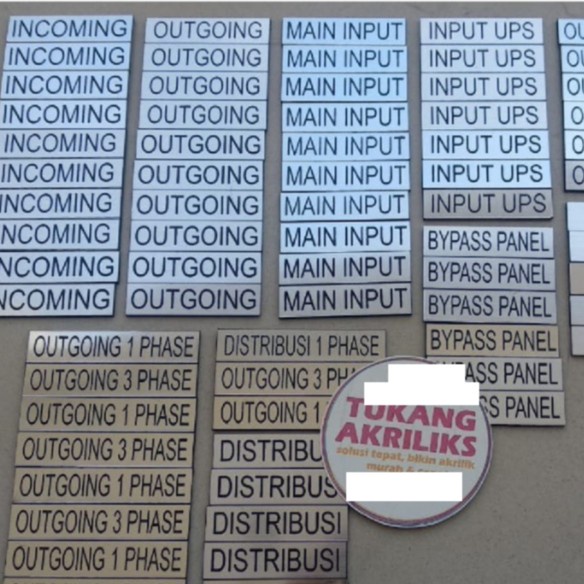 Komponen Listrik Label Panel Kapasitor Bank / Nameplate Panel Custom Murah Cepat