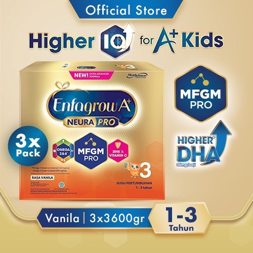 Enfagrow A+ 3 Susu Formula Anak 1 - 3 Tahun Vanila 3600 gr x 3