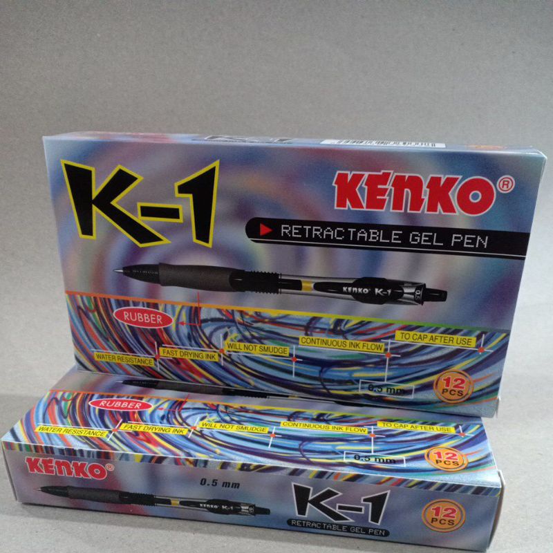 

1 pak Ballpoint/bolpoin/pulpen kenko k-1 0.5 hitam isi 12 pcs