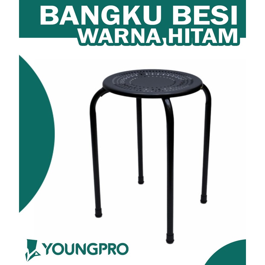 Kursi stool besi import Dapat Ditumpuk Kuat kursi tempat Makan Kursi Cafe Bulat Minimalis