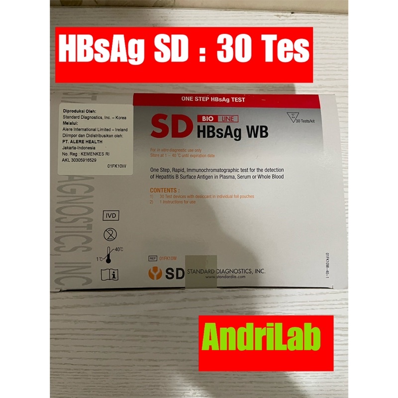 Tes HbsAg SD Bioline 1 box isi 30 Pcs
