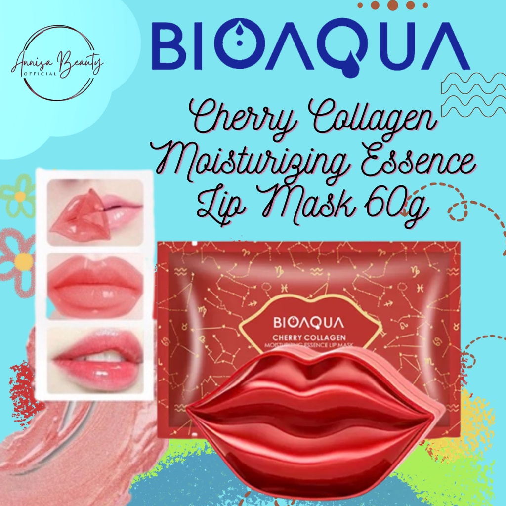 [BPOM][100% ORIGINAL] Bioaqua Cosmetics masker bibir Cherry collagen Moisturizing Essence Lip Mask 60g