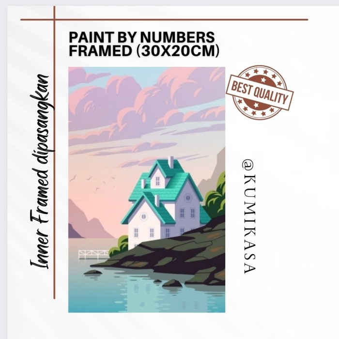 

[TERBARU] DIY painting by number 30x20 kerajinan tangan - PASTEL HOUSE