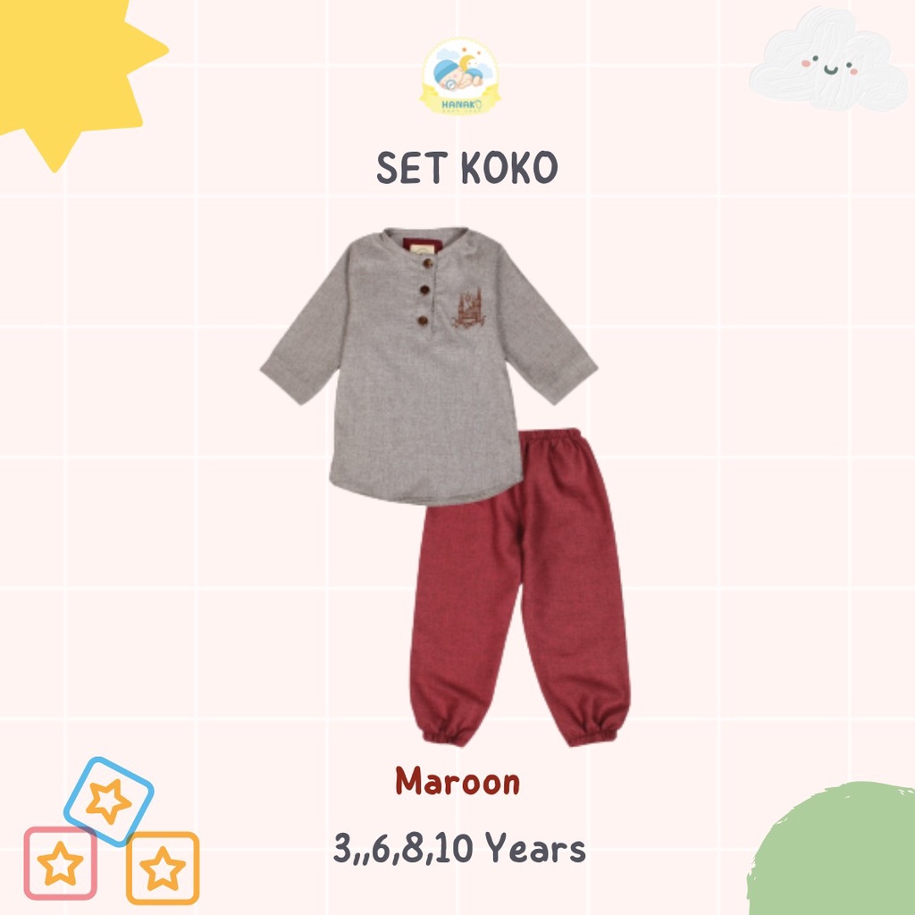 HNK Setelan Koko Muslim Panjang Koko Anak Laki Laki (1-10/11 tahun) | SET KOKO