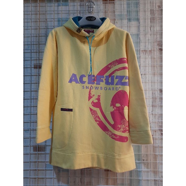 A-01 Second Branded Jacket Hoodie panjang tebal ACE FUZZ kuning, baju Second Branded Collections