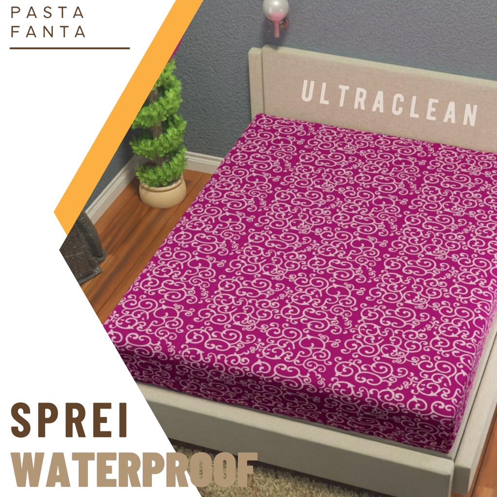 Sprei Waterproof Motif pasta FANTA ulir embos Anti Ompol Tidak Tembus size 90 100 120 140 160 180 &amp; 200