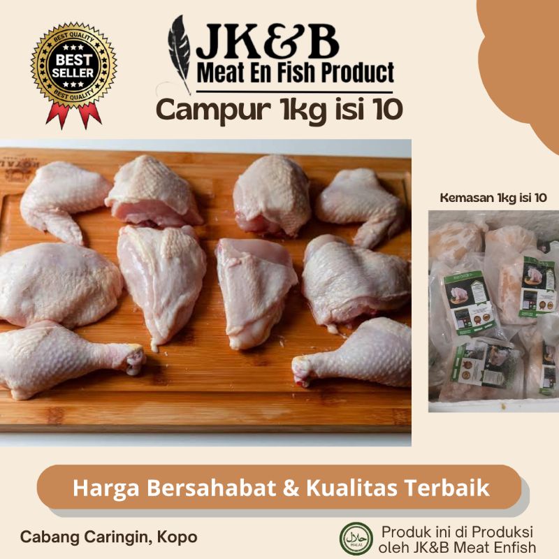 

Ayam potong 1kg isi 10 Bagian