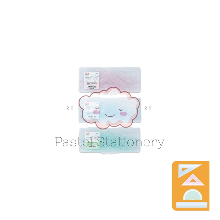 

Penggaris Plastik Pastel 4 in 1 RL-PS3 Joyko - Ruler Set Matematika