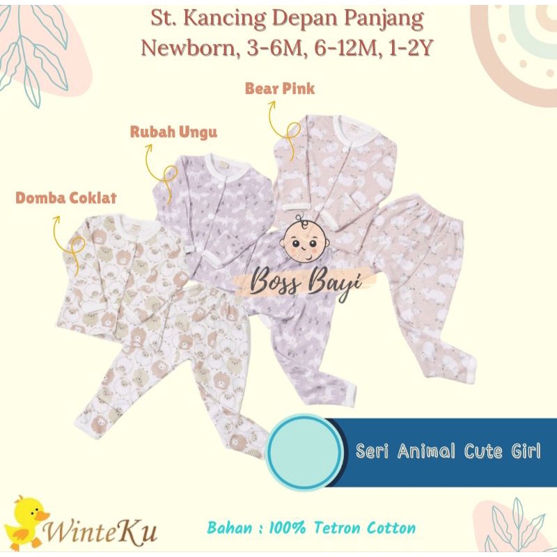 WINTEKU Setelan PANJANG Kancing Depan Bayi Anak Motif