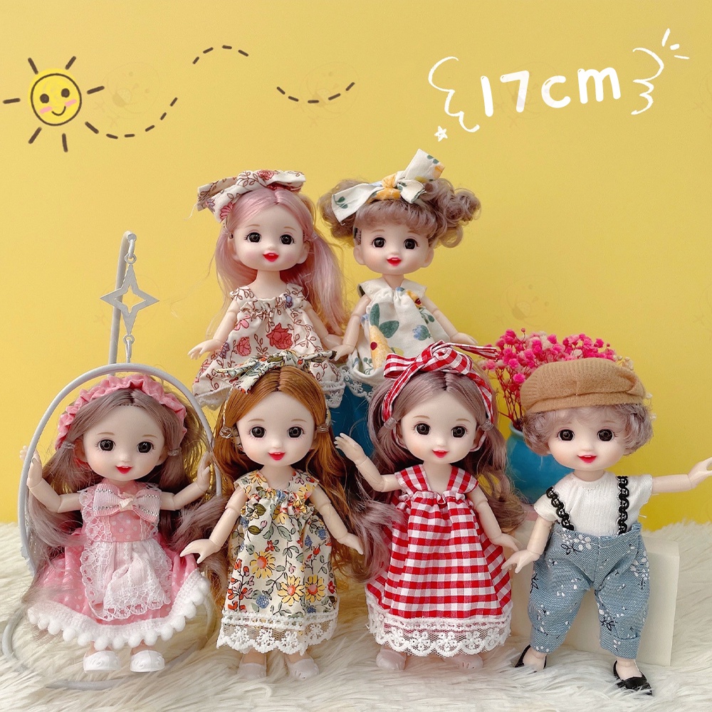 Lacoo Mainan anak perempuan cewek boneka bjd doll 17cm Boneka princess bisa ditekuk Yuna bjd doll