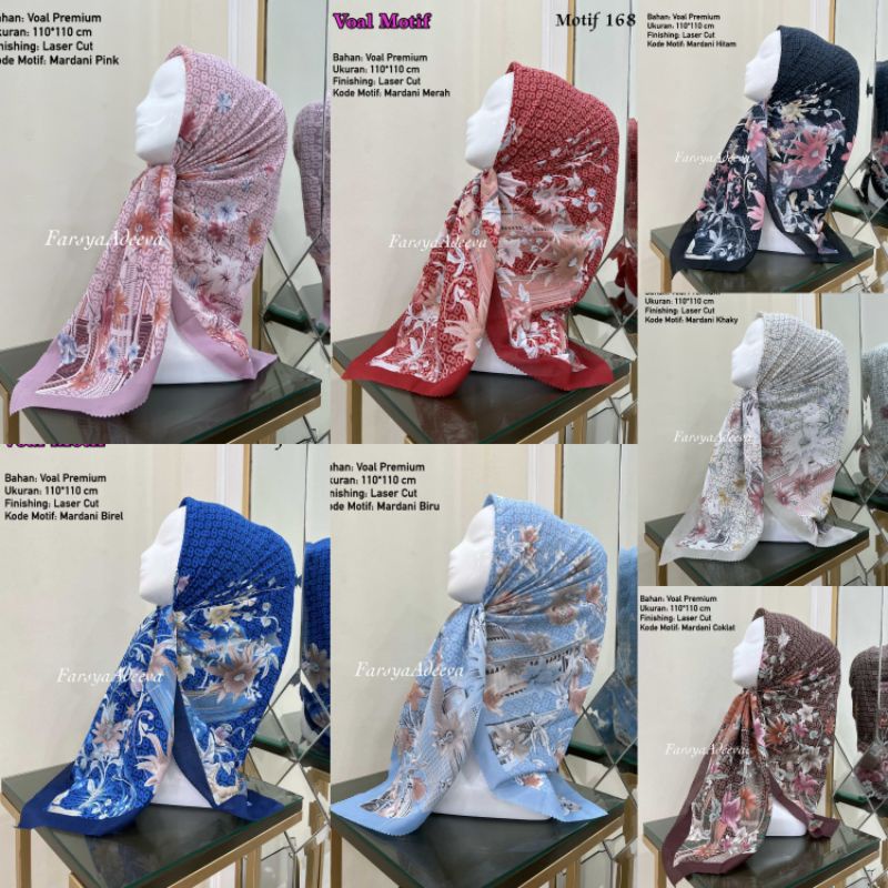 Hijab VOAL PREMIUM Motif 191 Jilbab Segiempat Motif Laser Cut