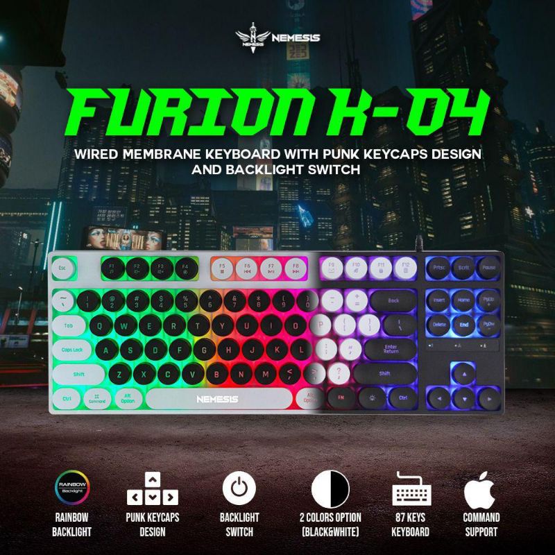 Keyboard Gaming NYK Nemesis Furion K-04 Tkl rainbow