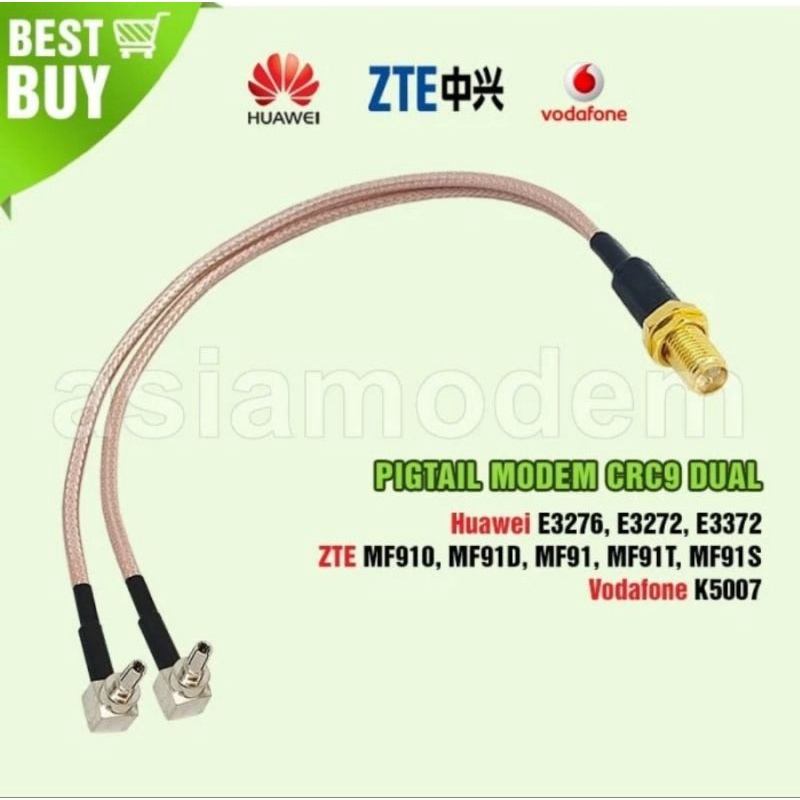 Pigtail modem dual huawei E3276, E3272, E3372, E5007