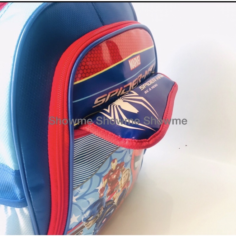 SHOWME TAS RANSEL ANAK SEKOLAH TK 14inci  KARAKTER LAKI   3 RUANG - KUALITAS PREMIUM - SPIDERMAN INVINITY SUPER HERO