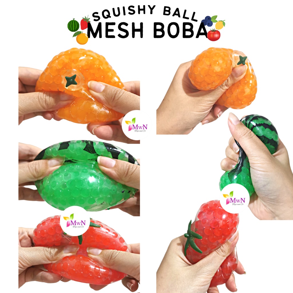 MWN Mainan Mesh BOBA Squishy Diameter 6 cm / Bola Pencetan Anti Stress