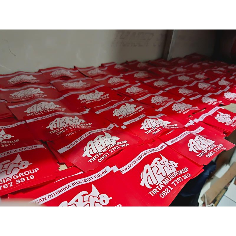 Tecnic_Capital Sablon Plastik Segel Galon Custom Merek Sendiri, 1 Muka Harga Mulai 5Set