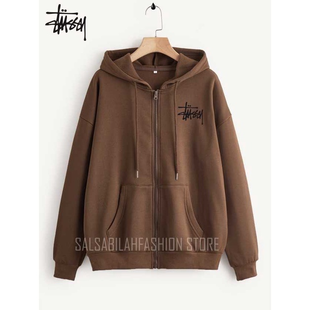 SWEATER HOODIE - Jaket Distro Zipper - Jaket Sweater Hoodie Resleting Pria STUSY